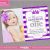 Purple 1st Birthday Invitations Purple Silver Princess Birthday Invitation Glitter Little