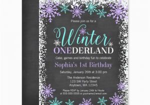 Purple 1st Birthday Invitations Winter Onederland Purple Chalkboard 1st Birthday