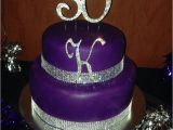 Purple 30th Birthday Decorations 30th Birthday Cake Purple Fondant Bling Glitz K