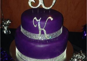 Purple 30th Birthday Decorations 30th Birthday Cake Purple Fondant Bling Glitz K