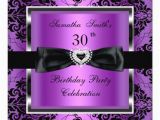 Purple 30th Birthday Decorations 30th Birthday Party Purple Damask Silver Black Card Zazzle