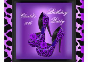 Purple 30th Birthday Decorations 30th Birthday Party Purple Leopard Black Shoes 13 Cm X 13