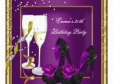 Purple 30th Birthday Decorations 30th Birthday Party Purple Plum Gold Black Card Zazzle