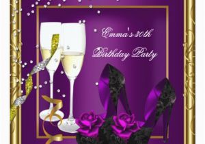 Purple 30th Birthday Decorations 30th Birthday Party Purple Plum Gold Black Card Zazzle