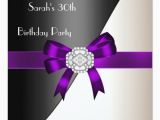 Purple 30th Birthday Decorations 30th Birthday Party Purple White Black Diamond Card