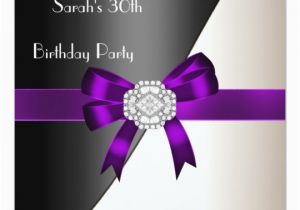 Purple 30th Birthday Decorations 30th Birthday Party Purple White Black Diamond Card
