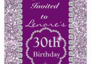 Purple 30th Birthday Decorations 30th Purple Sparkle Birthday Party Invitation 5 25 Quot Square