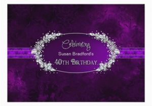 Purple 40th Birthday Decorations 40th Birthday Party Invitation Purple Gems Zazzle