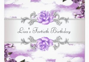 Purple 40th Birthday Decorations Purple Roses Womans 40th Birthday Party 13 Cm X 13 Cm