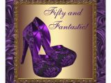 Purple 50th Birthday Decorations High Heel Shoes Womans Purple 50th Birthday Party 5 25×5
