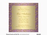 Purple and Gold 50th Birthday Invitations Elegant Purple and Gold Womans 50th Birthday Party