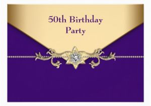 Purple and Gold 50th Birthday Invitations Personalized Purple and Gold 50th Birthday Invitations