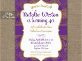 Purple and Gold 50th Birthday Invitations Purple Gold Birthday Invitations Nifty Printables