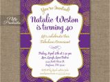 Purple and Gold 50th Birthday Invitations Purple Gold Birthday Invitations Nifty Printables