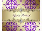 Purple and Gold 50th Birthday Invitations Purple Gold Damask Party Gt Gt Wedding Invitations