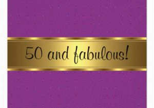 Purple and Gold 50th Birthday Invitations Purple Gold Fabulous 50th Birthday Party Invitation Zazzle