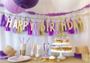 Purple and Gold Birthday Decorations Birthday Parties In A Box From Little Jubilee