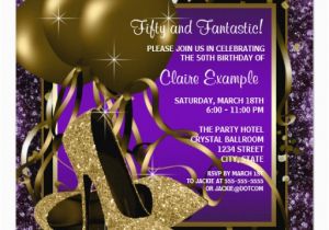 Purple and Gold Birthday Decorations Personalized Womans Purple Birthday Party Invitations