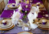 Purple and Gold Birthday Decorations Purple and Gold Dinner Party Tablescape B Lovely events