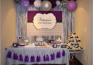 Purple and Silver Birthday Decorations Purple Silver and Black Birthday Party Candy Buffet Ideas