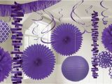 Purple and White Birthday Decorations Purple Decorations Purple Balloons Banners Confetti