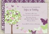 Purple butterfly Birthday Invitations butterfly Birthday Party Invitations Purple by
