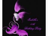 Purple butterfly Birthday Invitations Floral Pink Purple butterfly Black Birthday Party 5 25