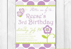 Purple butterfly Birthday Invitations Items Similar to Purple butterfly Birthday Invitation Diy