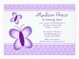 Purple butterfly Birthday Invitations Purple Polka Dot butterfly Birthday Invitations Zazzle