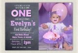 Purple First Birthday Invitations 1st Birthday Invitation Purple Girls Chalkboard Birthday