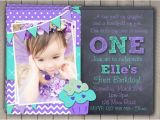 Purple First Birthday Invitations First Birthday Invitation Printable Download 1st Birthday