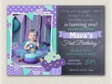 Purple First Birthday Invitations First Birthday Invitation Printable Download 1st Birthday