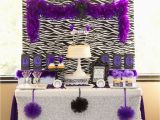 Purple Zebra Birthday Decorations Dessert Tables