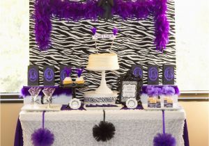 Purple Zebra Birthday Decorations Dessert Tables