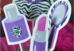 Purple Zebra Birthday Decorations Diva Glam Spa Party Purple Zebra Print Pdf Printable Cupcake