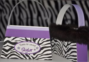 Purple Zebra Birthday Decorations Diva Glam Spa Party Purple Zebra Print Pdf Printable Purse