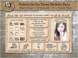 Pusheen Birthday Invitations Custom Pusheen the Cat Birthday Party by Qualitytimedesigns