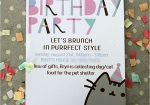 Pusheen Birthday Invitations Pusheen Kitty Inspired Party A touch Of that