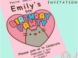 Pusheen Birthday Invitations Pusheen theme Party Invitation by Ohwowdesign On Etsy