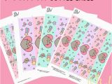 Pusheen Birthday Invitations Pusheen Water Bottle Labels Letter Size Print Files by