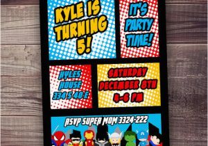 Quick Birthday Invitations Superhero Invitaiton Superhero Birthday Invitation