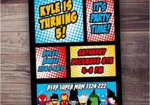 Quick Birthday Invitations Superhero Invitaiton Superhero Birthday Invitation