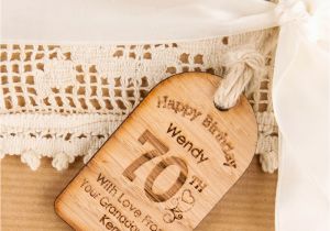 Quirky Birthday Gifts for Him 70th Birthday Personalised Gift Tag Unusual Engraved