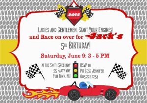 Race Car Birthday Invitations with Photo Birthday Party Invitation Race Car Race Cars Boy Birthday
