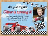 Race Car Birthday Invitations with Photo Race Car Birthday Invitation Boy Racing Car Birthday Party