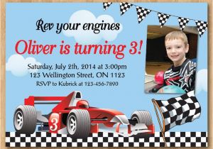 Race Car Birthday Invitations with Photo Race Car Birthday Invitation Boy Racing Car Birthday Party