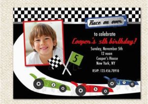 Race Car Birthday Invitations with Photo Race Car Birthday Invitations by Lollipopprints On Etsy