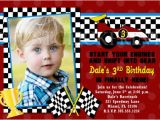 Race Car Birthday Invitations with Photo Race Car Birthday Invitations Ideas Bagvania Free
