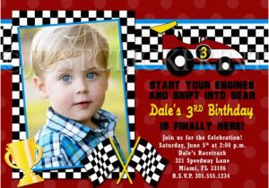 Race Car Birthday Invitations with Photo Race Car Birthday Invitations Ideas Bagvania Free