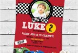 Race Car Birthday Invitations with Photo Racing Car Birthday Party Photo Invitation Race Car